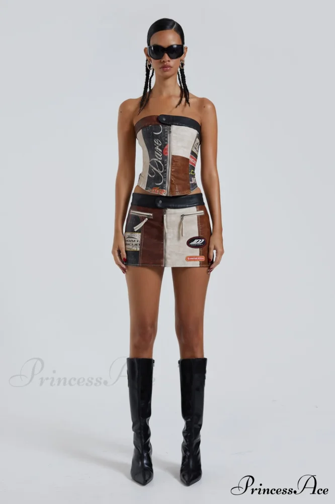 Daytona Vegan Leather Charming Top + Skirt Set - Image 5