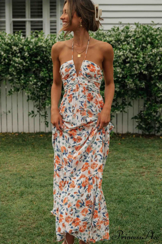 Asiah Halter Stylish Neck Maxi Dress - Image 3