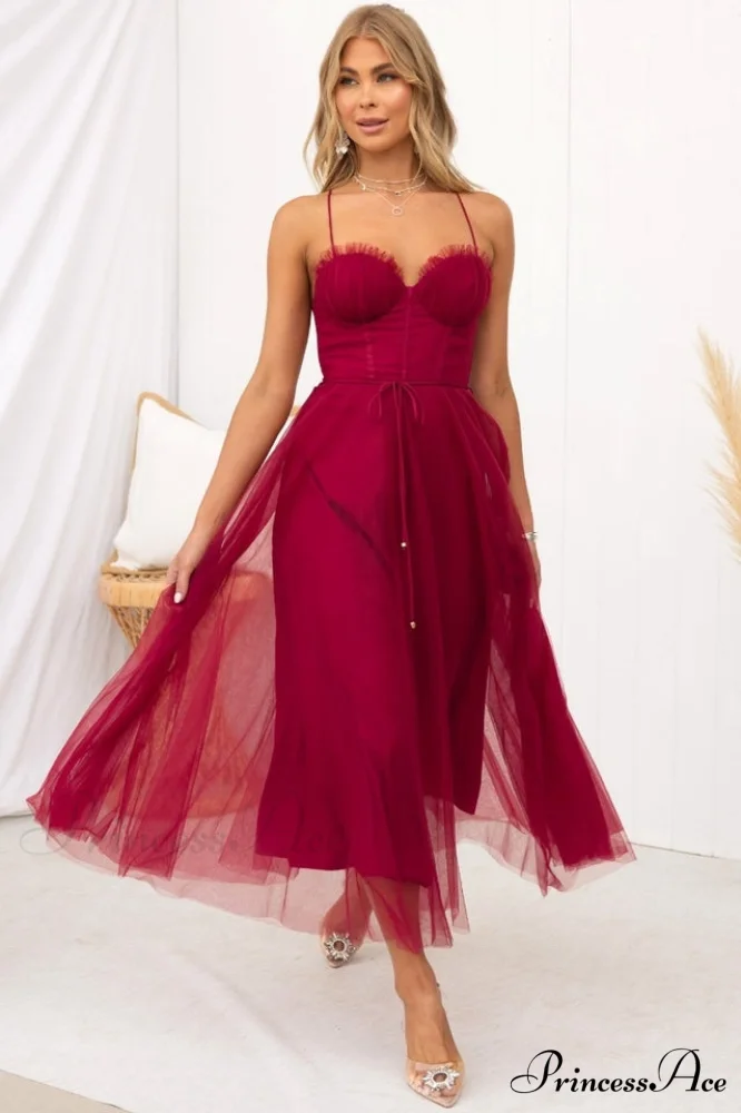 Cindy Tulle Stylish Midi Dress - Image 19