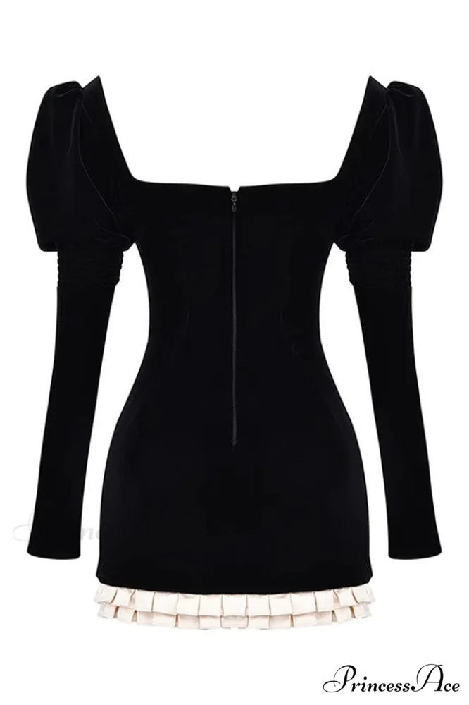 Azaria Black Stylish Vintage Dress - Image 10