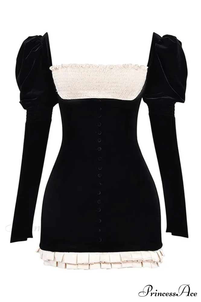 Azaria Black Stylish Vintage Dress - Image 8
