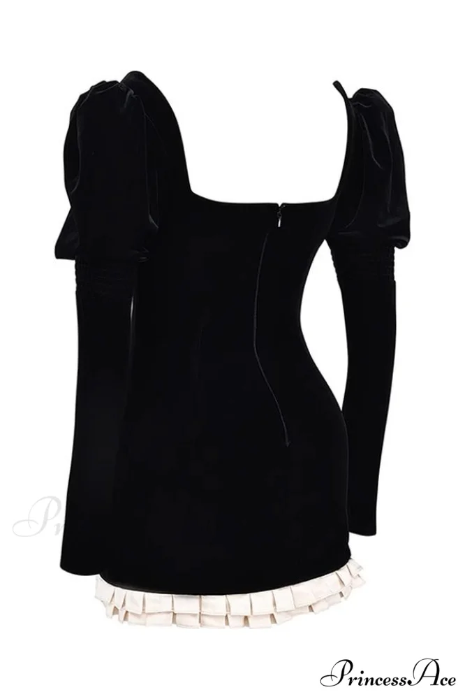 Azaria Black Stylish Vintage Dress - Image 9