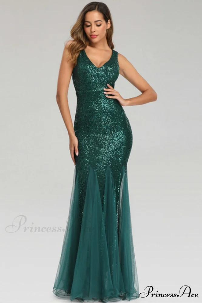 Adeline Sparkly Stylish Sequin Fishtail Gown - Image 2
