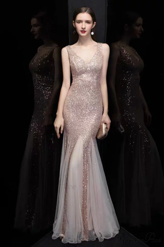 Adeline Sparkly Stylish Sequin Fishtail Gown - Image 4