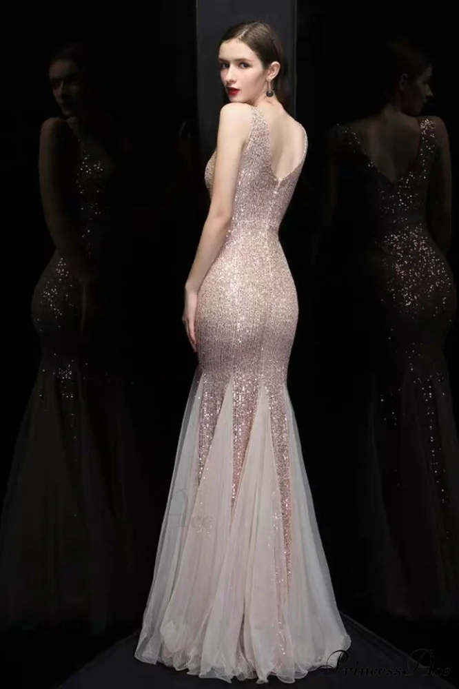 Adeline Sparkly Stylish Sequin Fishtail Gown - Image 5