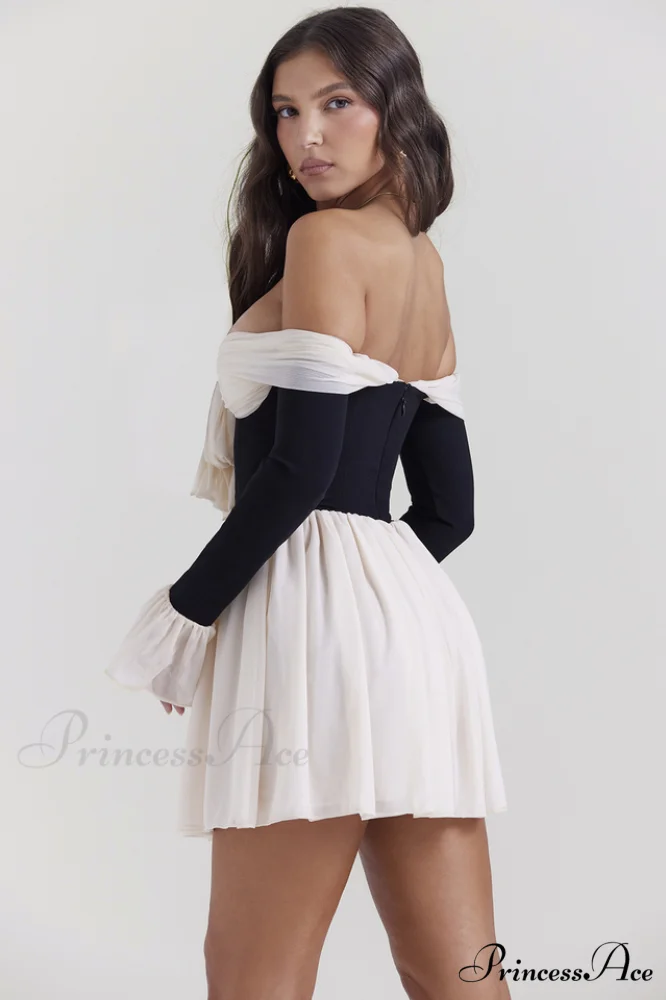 Alana Bateau Stylish Neck Mini Dress - Image 2