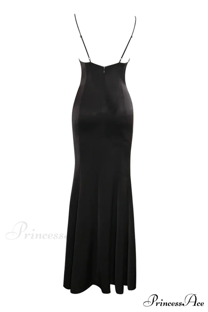 Eleanor Black & Charming White Bow Satin Gown - Image 6