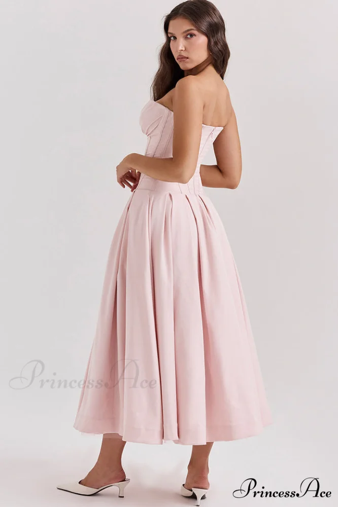 Lady Black Stylish Strapless Midi Dress - Image 21