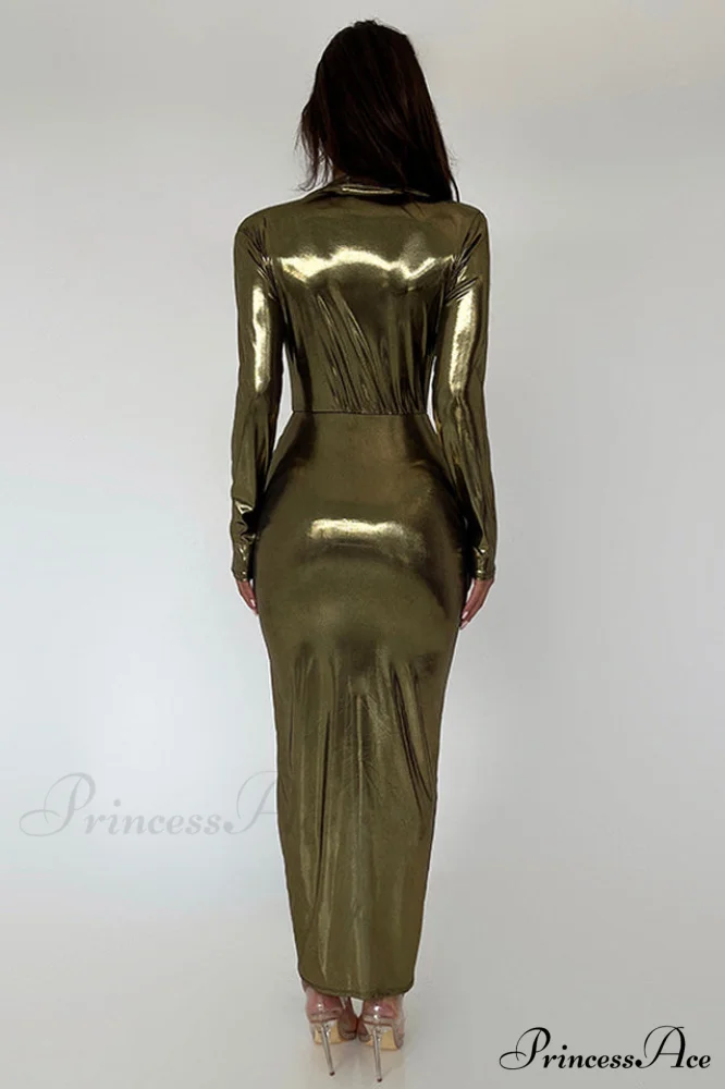 Juliette Metallic Stylish Tie Front Dress - Image 12