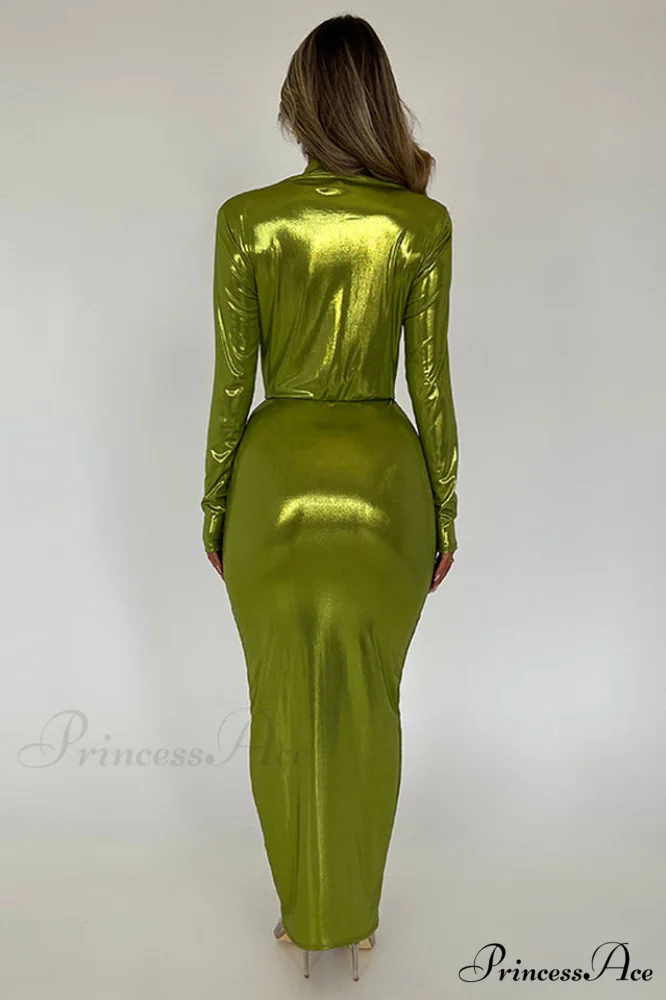 Juliette Metallic Stylish Tie Front Dress - Image 17