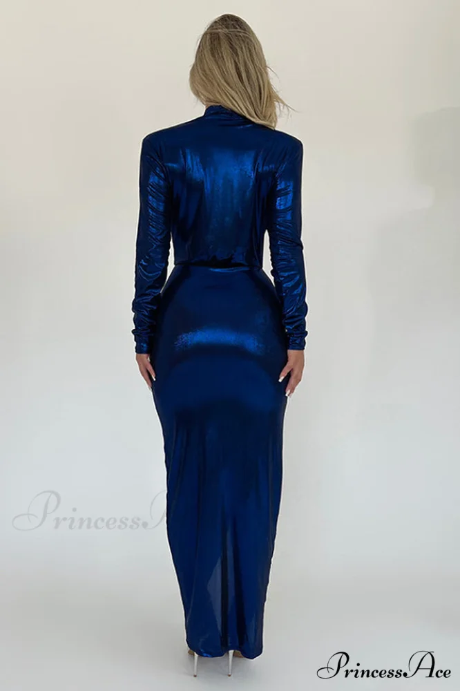 Juliette Metallic Stylish Tie Front Dress - Image 7