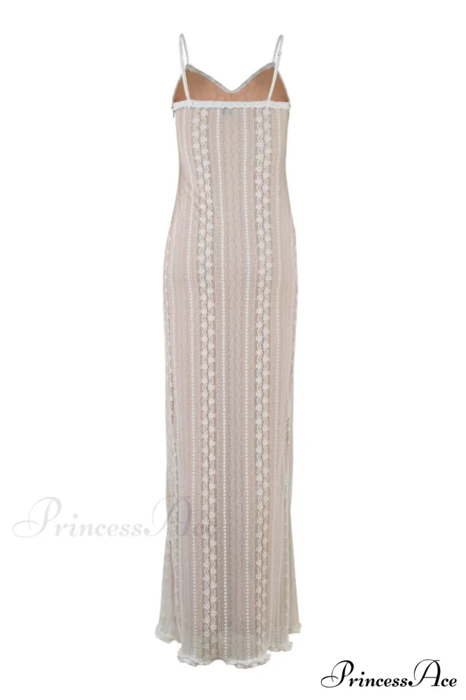 Lace V Neck Charming Slit Two-Piece Dress - Image 13