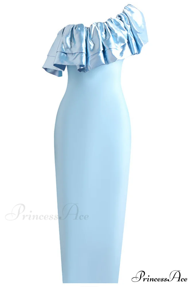 Lakelynn Ruffle Stylish Blue Maxi Dress - Image 6