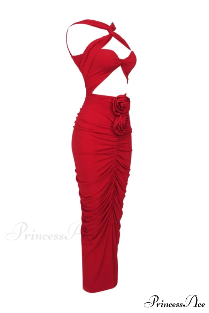 Genevieve Rose Stylish Ruched Dress - Image 15