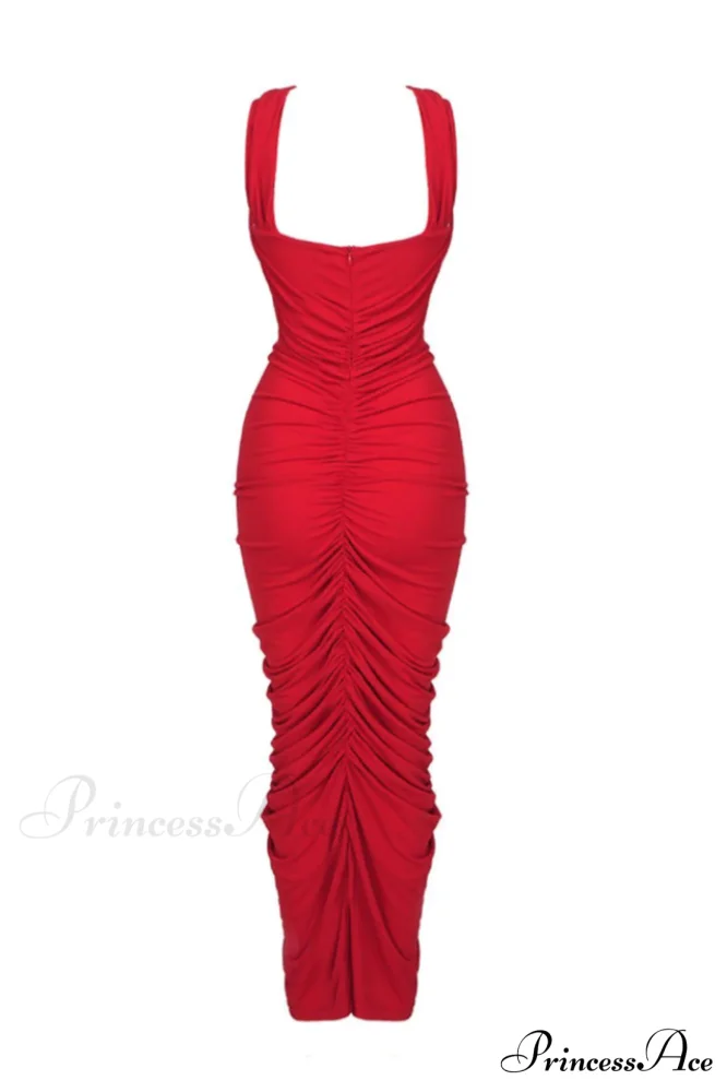 Genevieve Rose Stylish Ruched Dress - Image 16