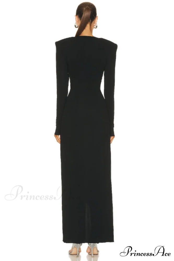 Draped Ring Detailed Charming Deep V Neck Dress - Image 15