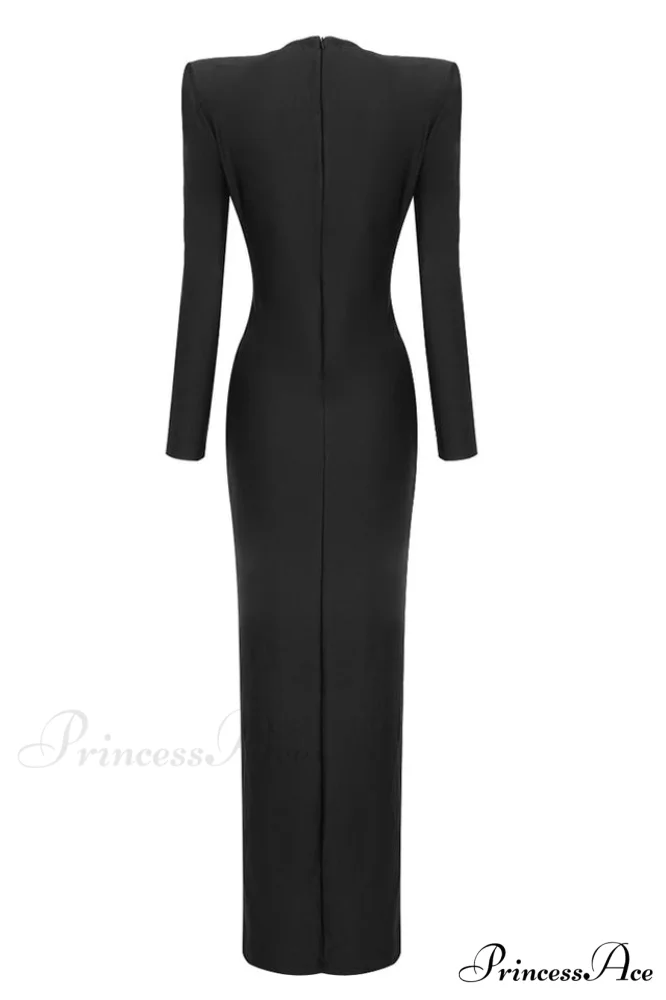 Draped Ring Detailed Charming Deep V Neck Dress - Image 23