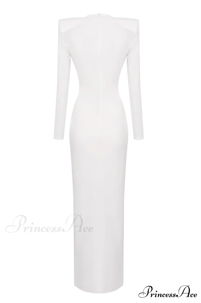 Draped Ring Detailed Charming Deep V Neck Dress - Image 27
