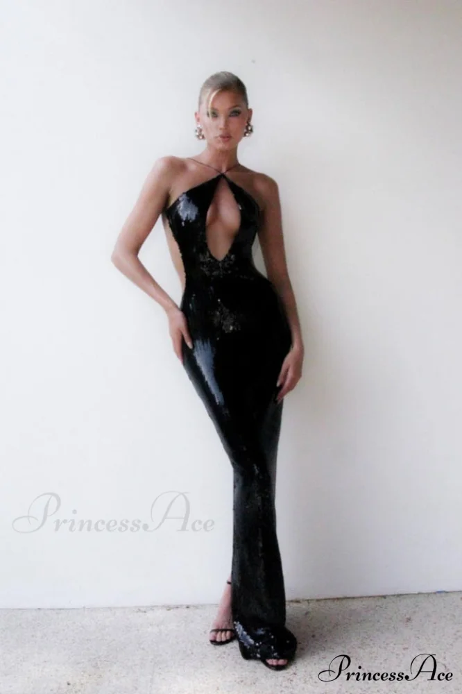 Darcy Backless Stylish Cutout Sequin Dress - Image 3
