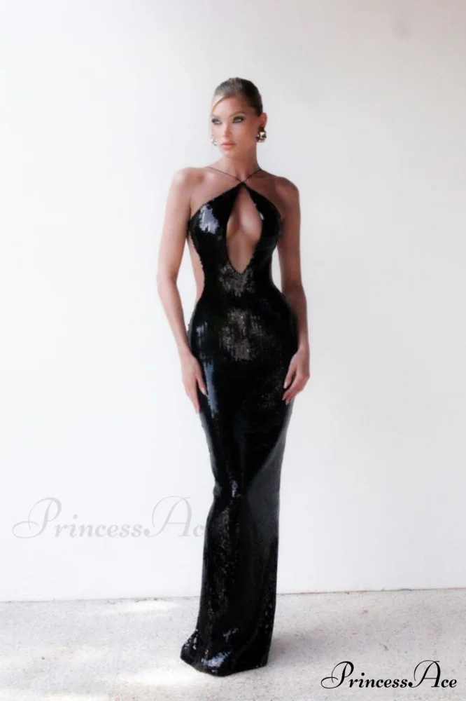 Darcy Backless Stylish Cutout Sequin Dress - Image 4