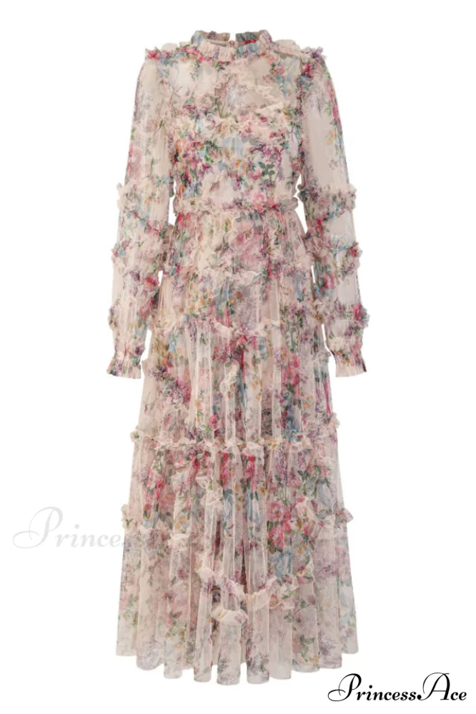 Georgina Ruffle Stylish Maxi Dress - Image 13