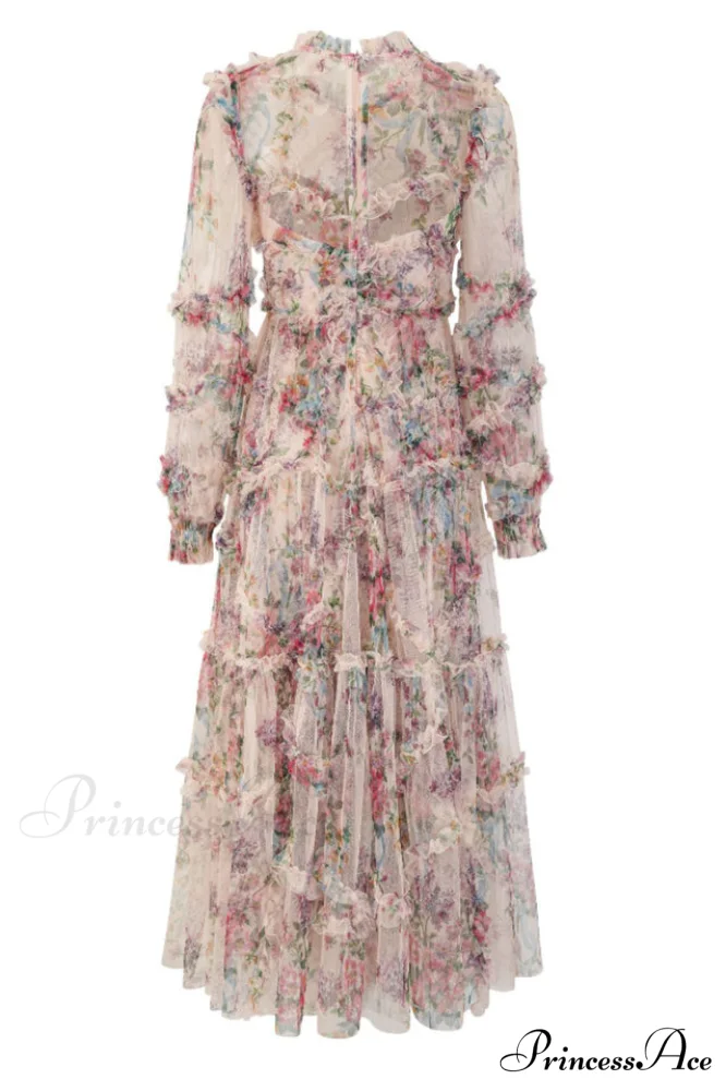 Georgina Ruffle Stylish Maxi Dress - Image 14