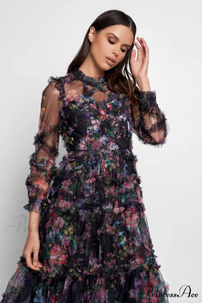 Georgina Ruffle Stylish Maxi Dress - Image 3