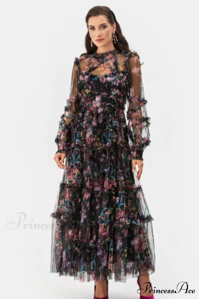 Georgina Ruffle Stylish Maxi Dress - Image 5