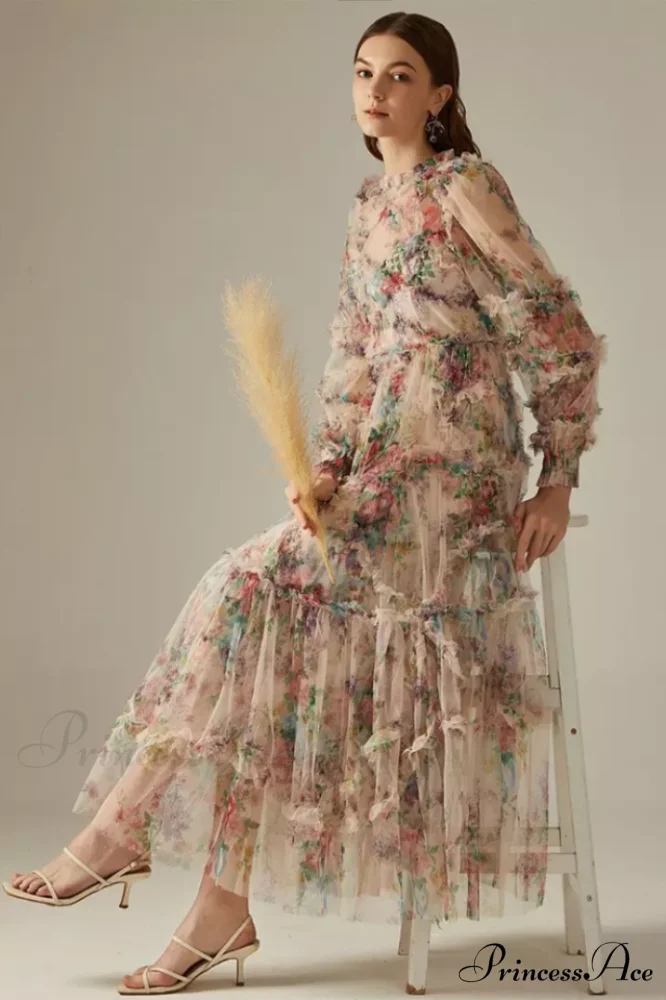 Georgina Ruffle Stylish Maxi Dress - Image 8