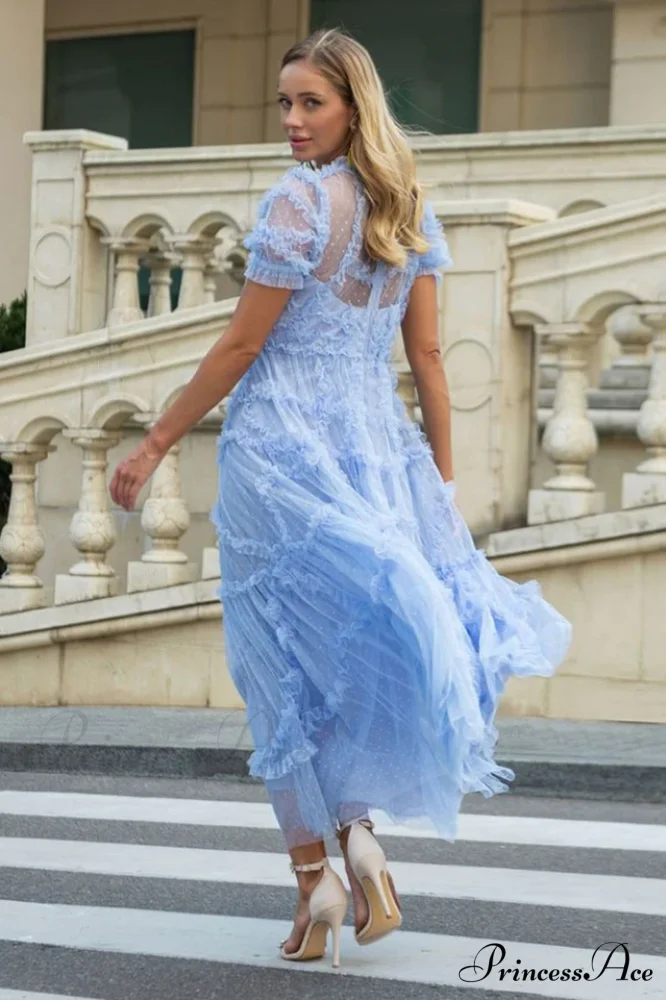Kinley Ruched Ruffle Charming Hem Maxi Dress - Image 2
