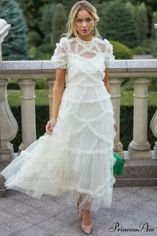 Kinley Ruched Ruffle Charming Hem Maxi Dress - Image 5
