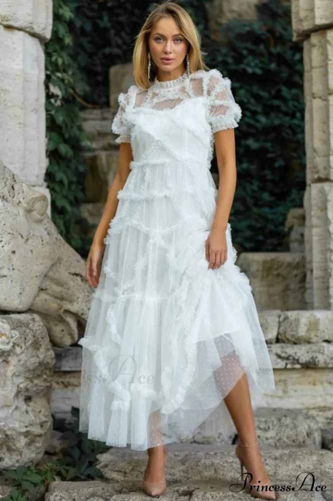 Kinley Ruched Ruffle Charming Hem Maxi Dress - Image 7