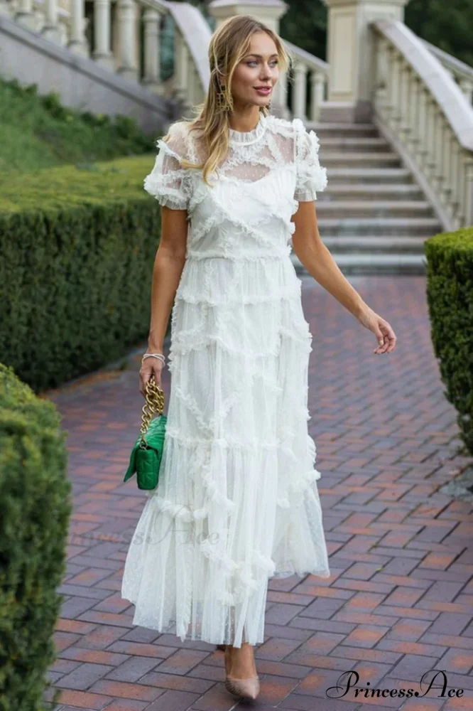 Kinley Ruched Ruffle Charming Hem Maxi Dress - Image 8