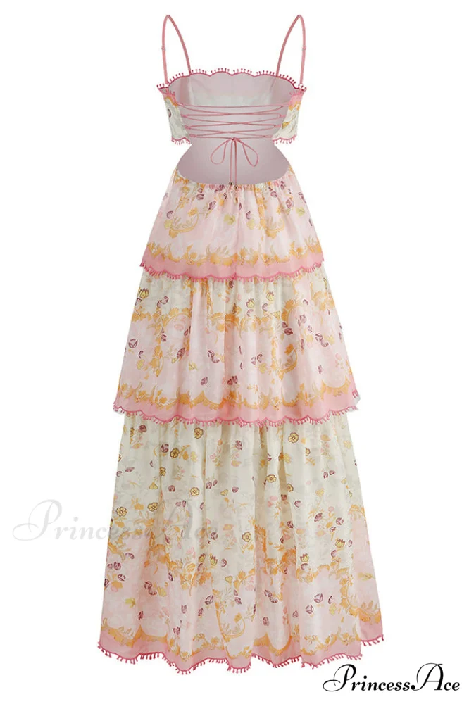 Floral Cami Tiered Charming Ruffle Hem Dress - Image 8