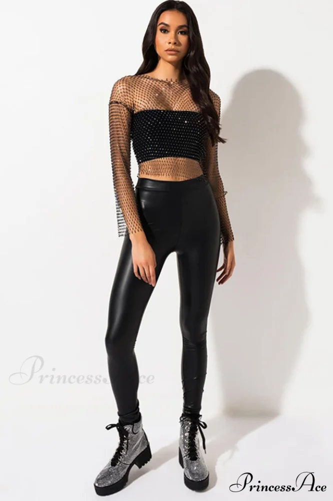 Black Stone Stylish Mesh Blouse - Image 5