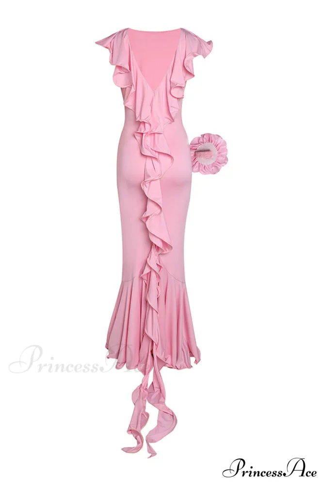 Amalie Ruffle Stylish Draped Maxi Dress - Image 6