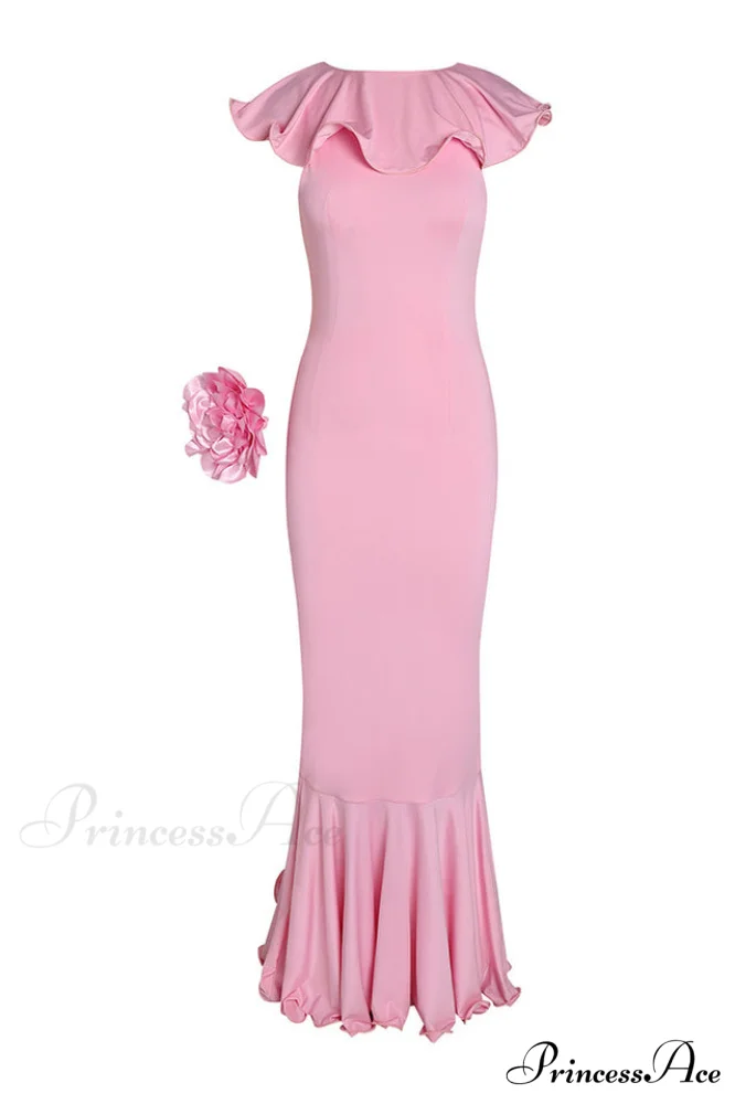 Amalie Ruffle Stylish Draped Maxi Dress - Image 7