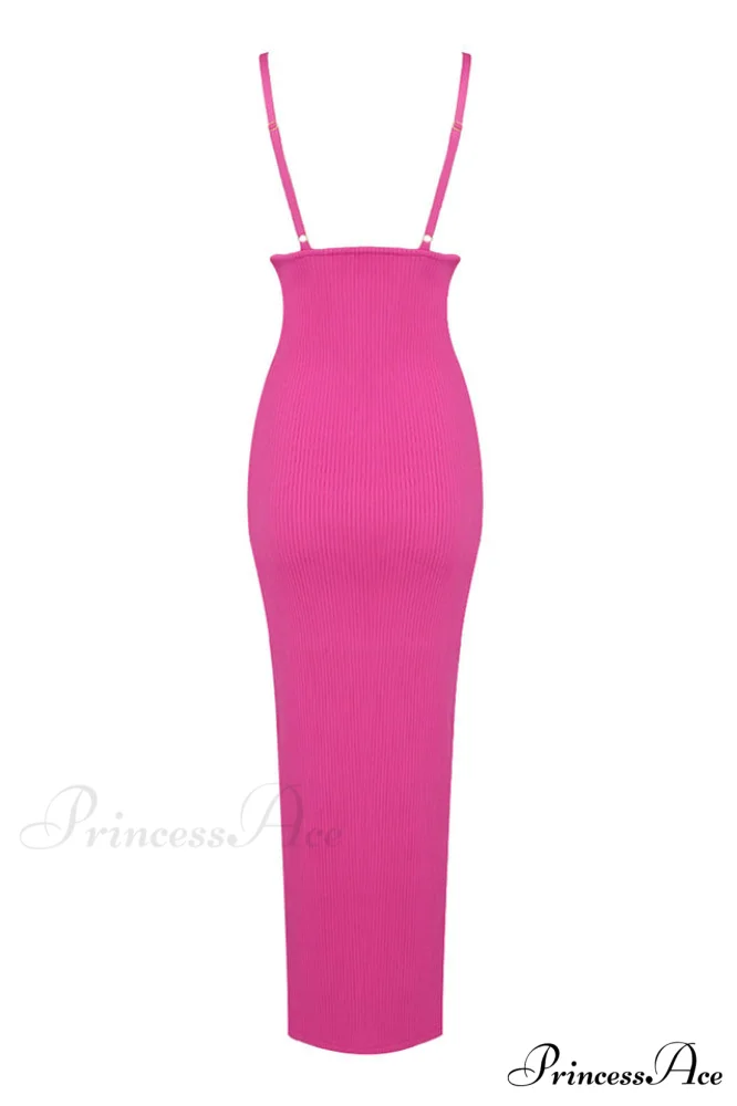 Draped Bustier Stylish Ribbed Midi Dress - Image 16