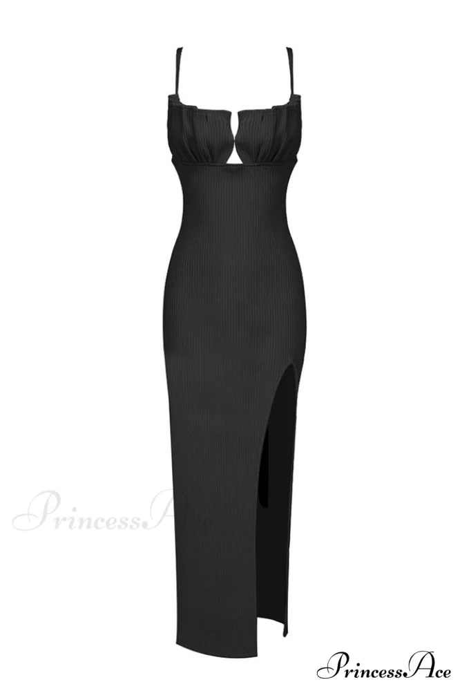 Draped Bustier Stylish Ribbed Midi Dress - Image 18
