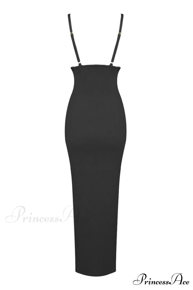 Draped Bustier Stylish Ribbed Midi Dress - Image 20