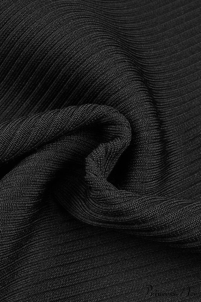 Draped Bustier Stylish Ribbed Midi Dress - Image 21