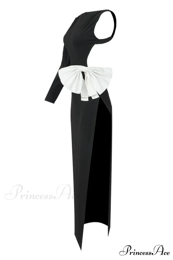 Chloe One Shoulder Charming Bow Detail Dress - Image 16