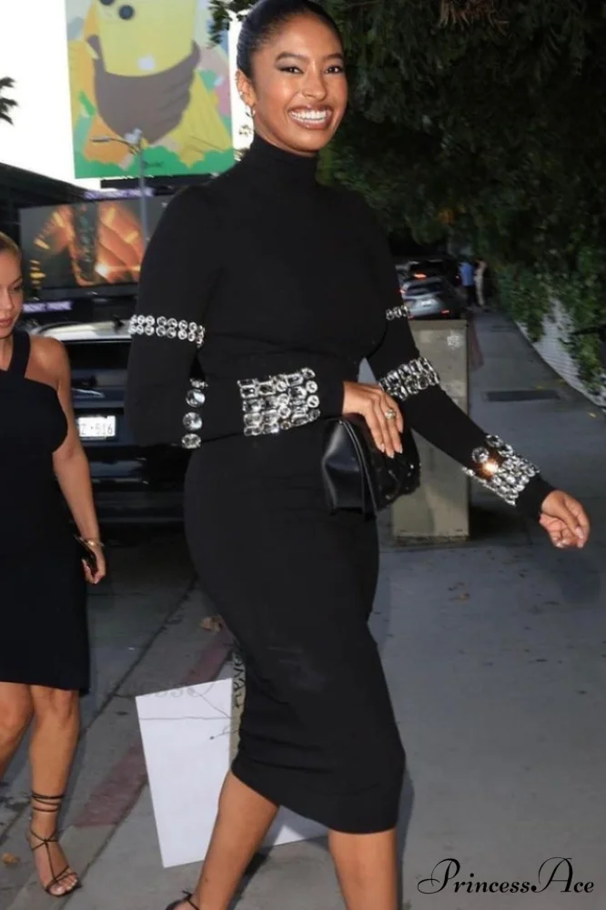 Kris Rhinestone Stylish Bodycon Dress - Image 11