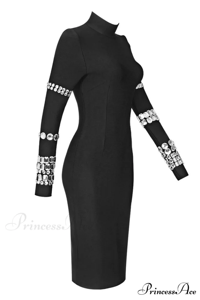 Kris Rhinestone Stylish Bodycon Dress - Image 15