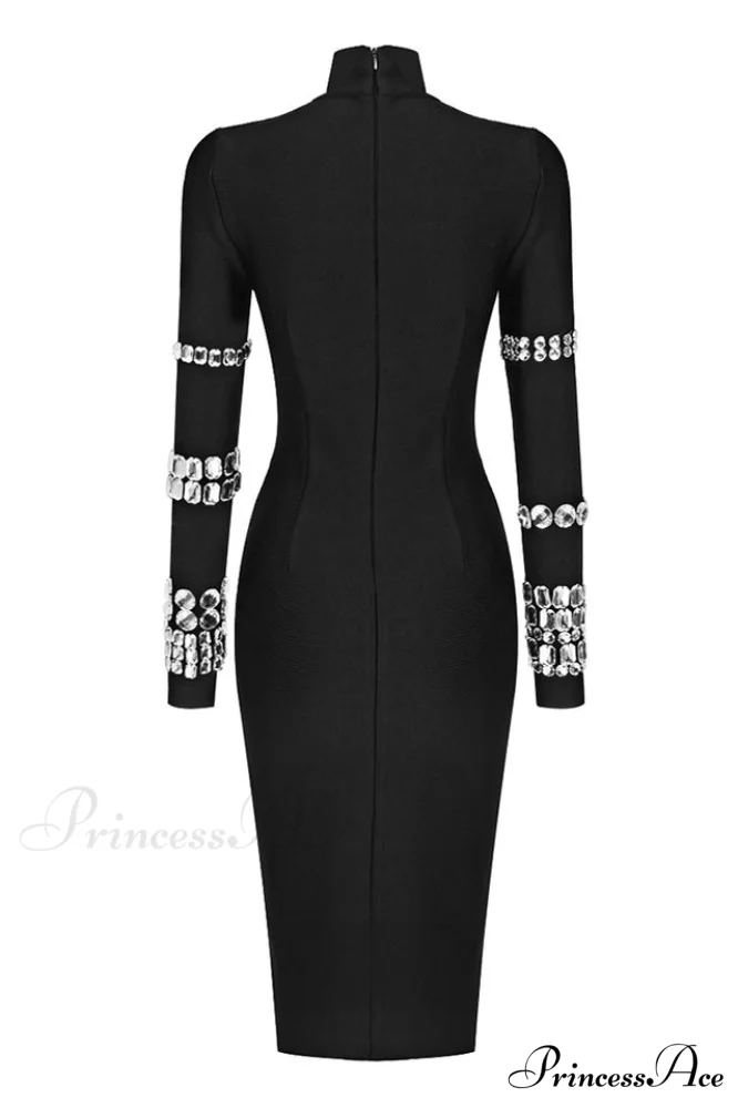 Kris Rhinestone Stylish Bodycon Dress - Image 16