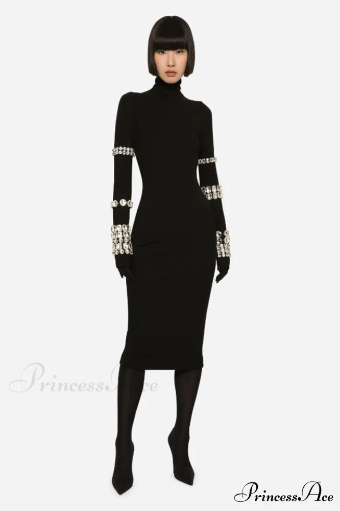 Kris Rhinestone Stylish Bodycon Dress - Image 2