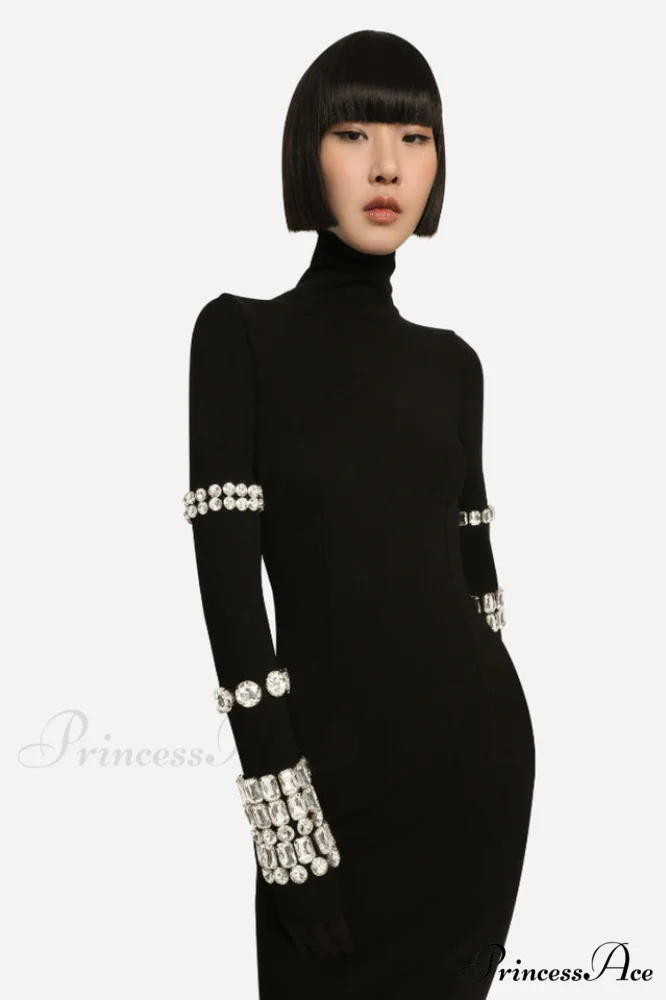 Kris Rhinestone Stylish Bodycon Dress - Image 4