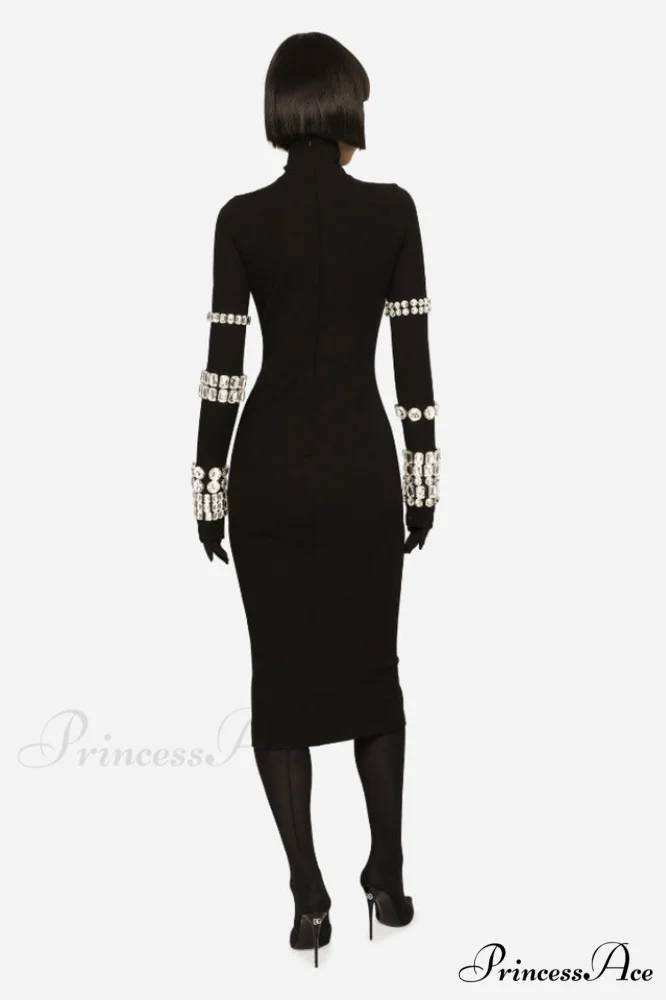 Kris Rhinestone Stylish Bodycon Dress - Image 5