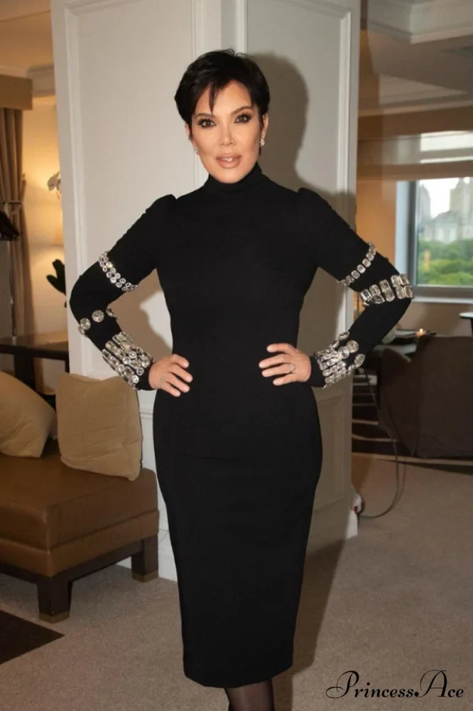 Kris Rhinestone Stylish Bodycon Dress - Image 8