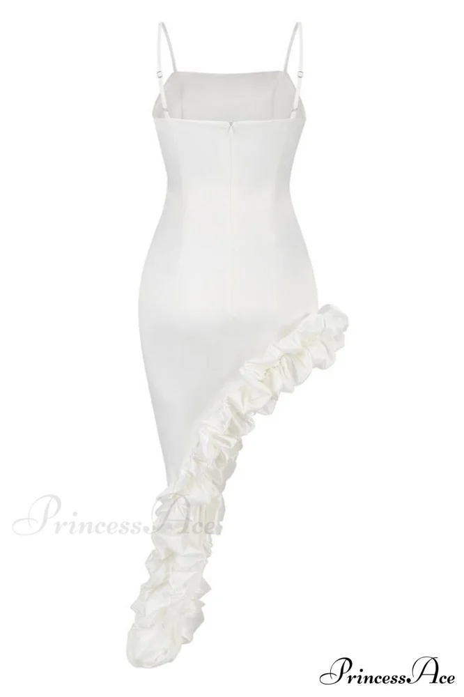 Florence Off Shoulder Charming Asymmetric Ruffle Dress - Image 17